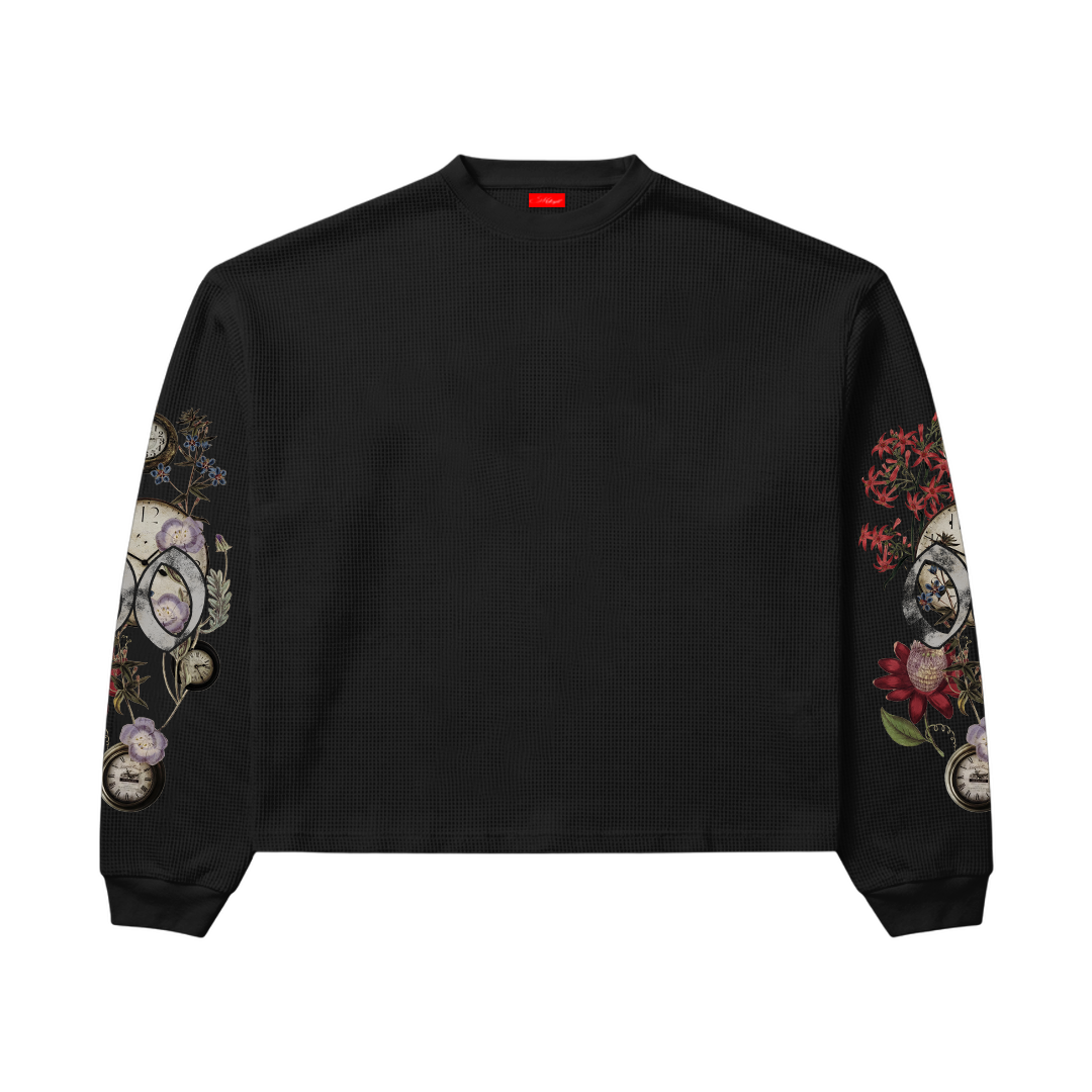 "Midknight" Waffle Knit LS