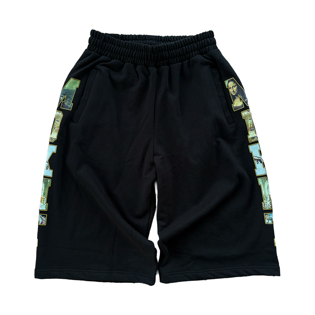 "Legacy" Cotton 3/4 Shorts - Black