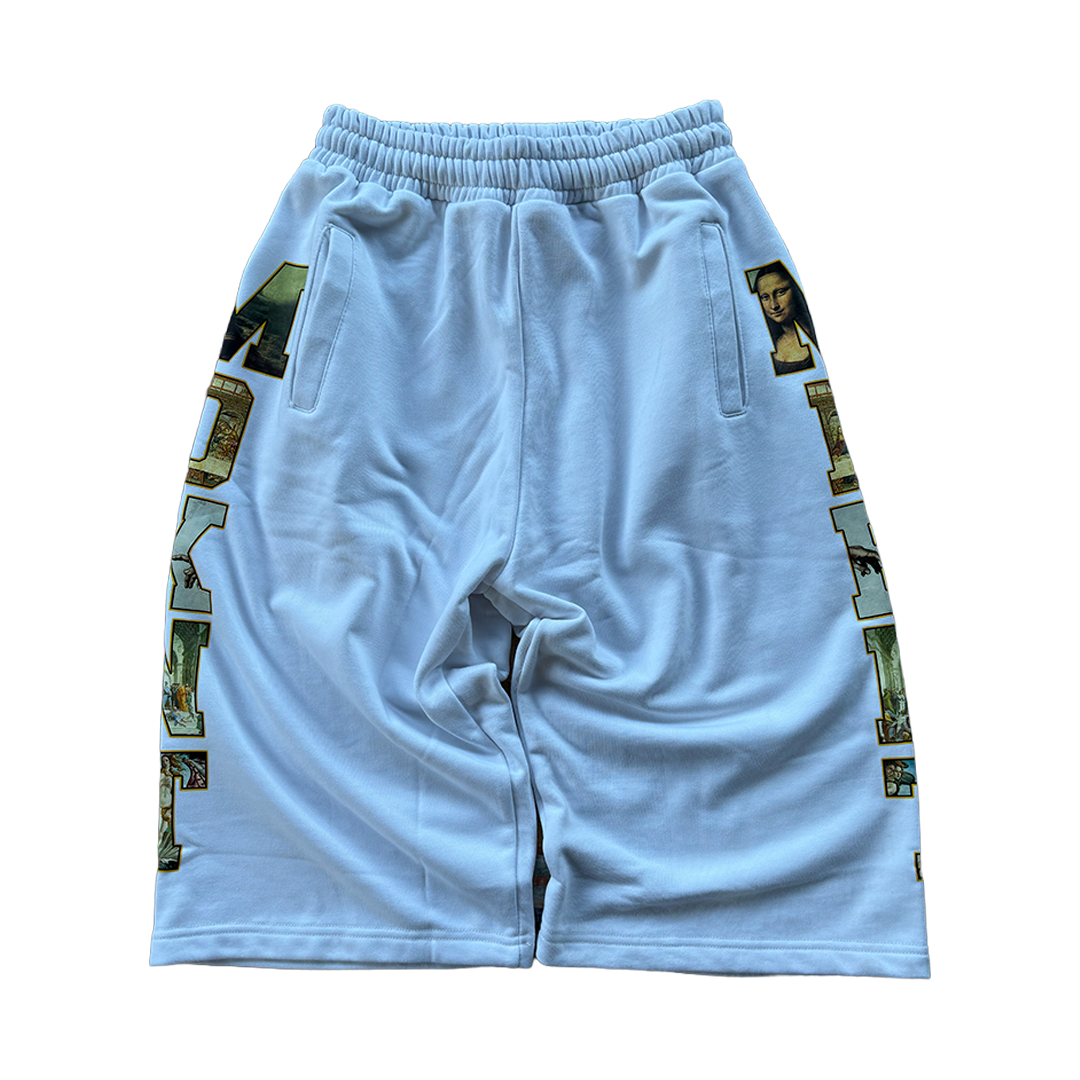 "Legacy" Cotton 3/4 Shorts - White